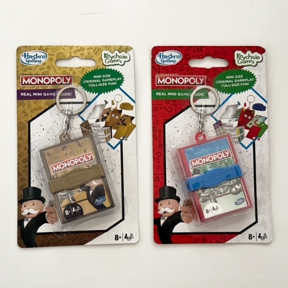 Hasbro Monopoly Keychain Mini Game Set - Red and Gold